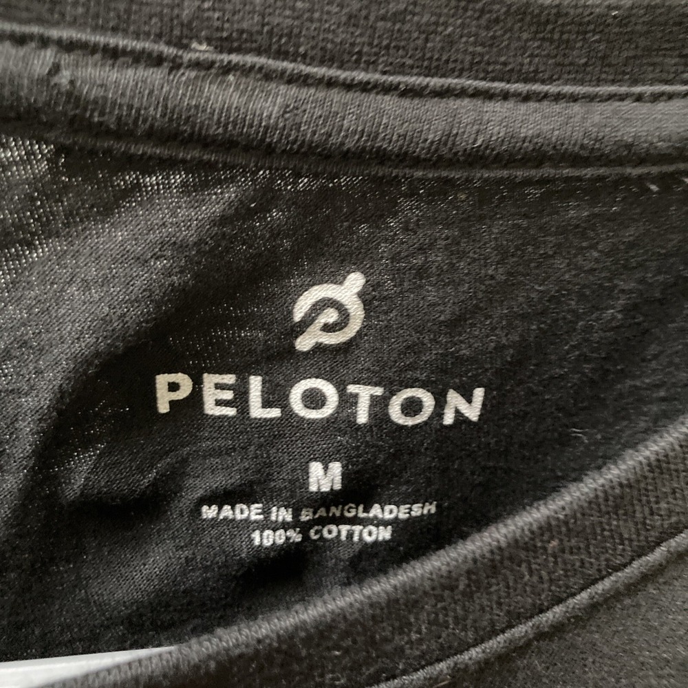 Peloton Century 100 Cotton Adult Men's Black Biking Cycling -Shirt Size Medium - Picture 3 of 11